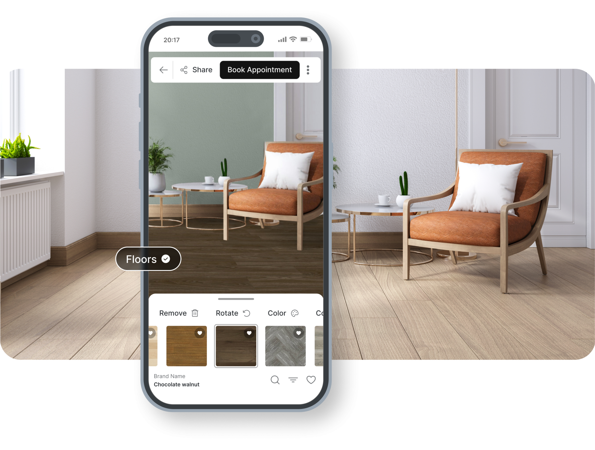Flooring visualizer phone markers 1 - McSwain Carpets & Floors
