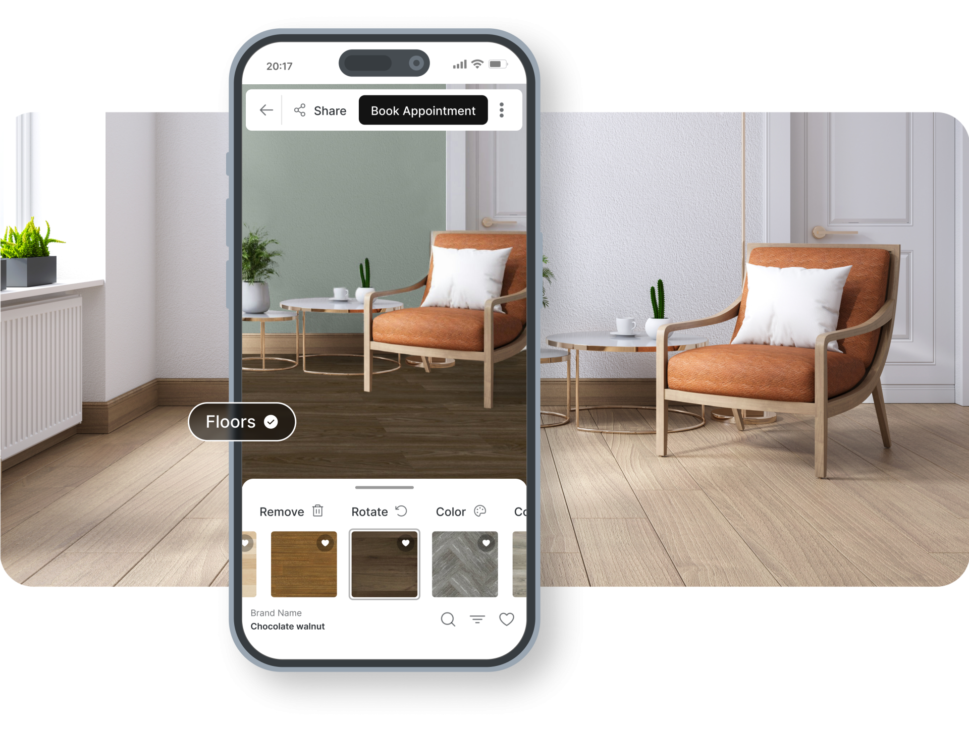 Flooring visualizer phone markers 2 - McSwain Carpets & Floors