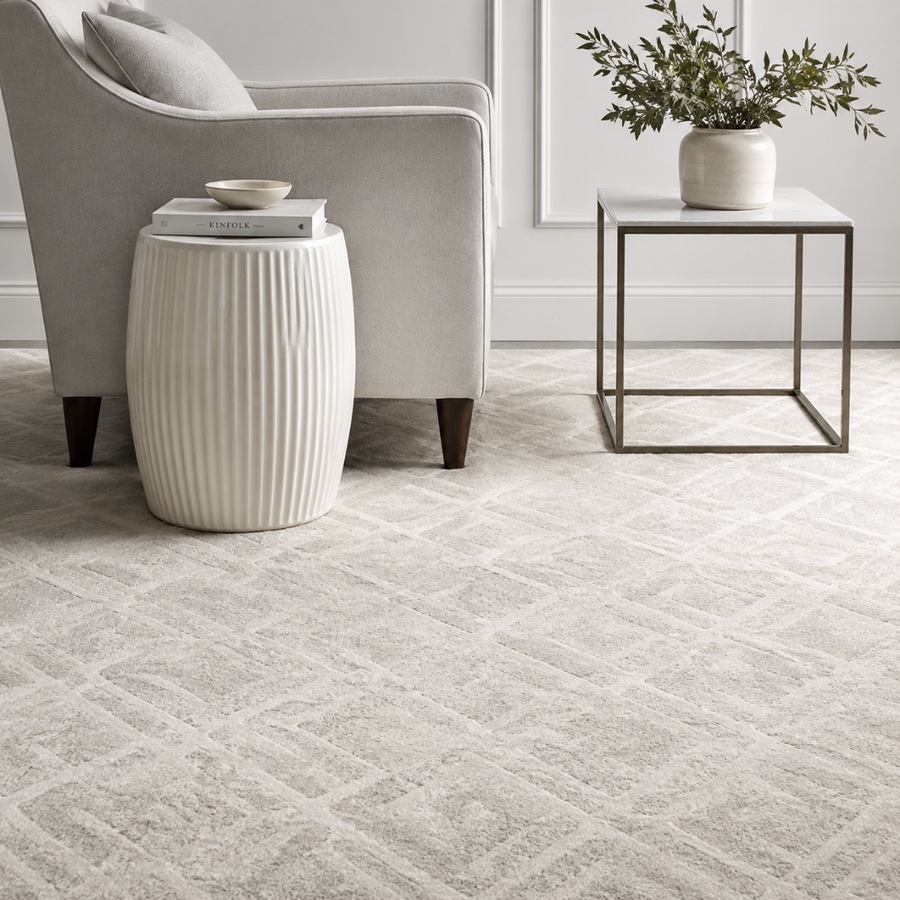 Patterned textured carpet in a bright sitting area | McSwain Carpets & Floors