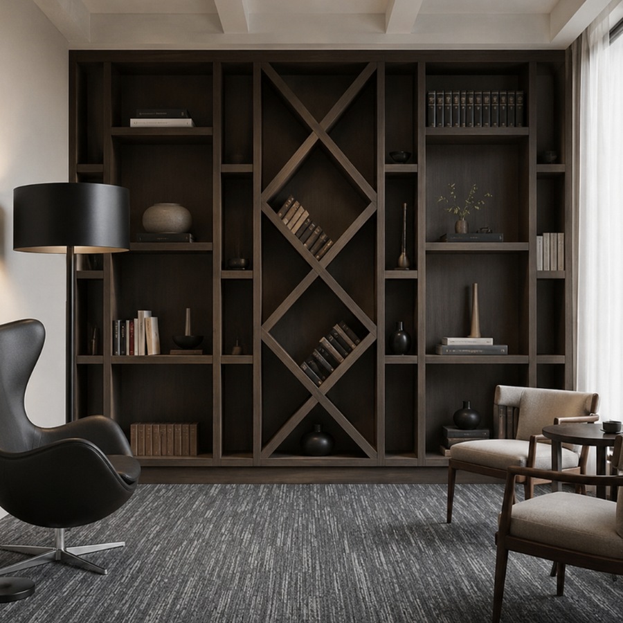 Apartment clubhouse lounge with commercial carpet tile | McSwain Carpets & Floors
