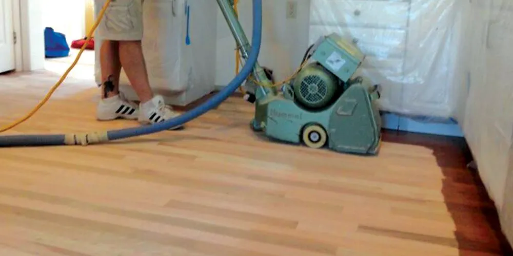 Freshly refinished hardwood floor by McSwain Carpets & Floors