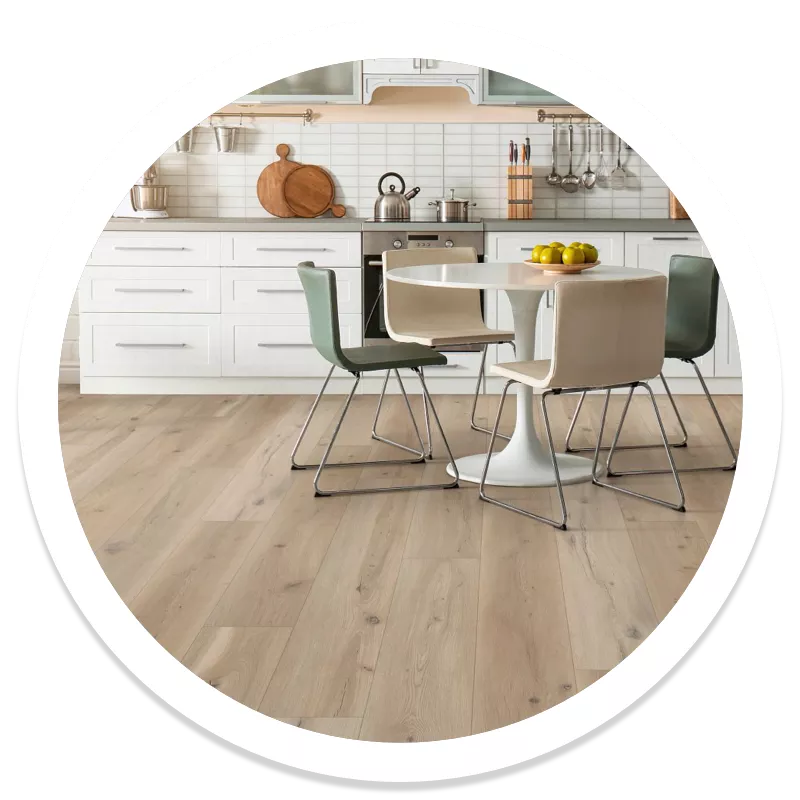 Shaw luxury vinyl flooring in a styled living space | McSwain Carpets & Floors