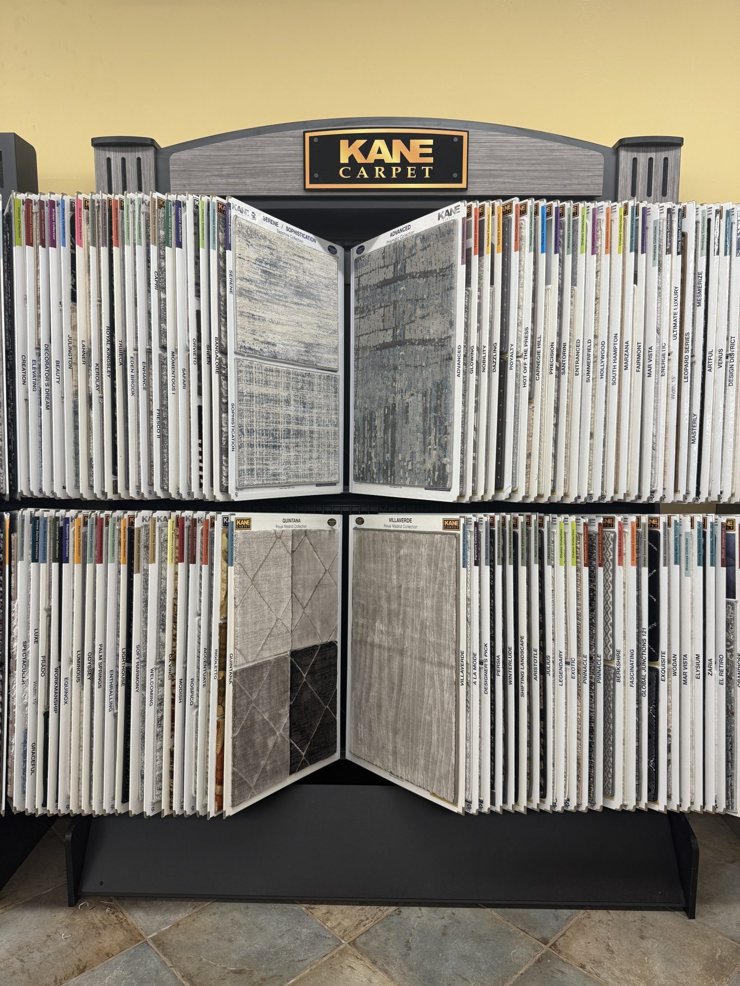 Kane carpet display in the wholesale showroom | McSwain Carpets & Floors