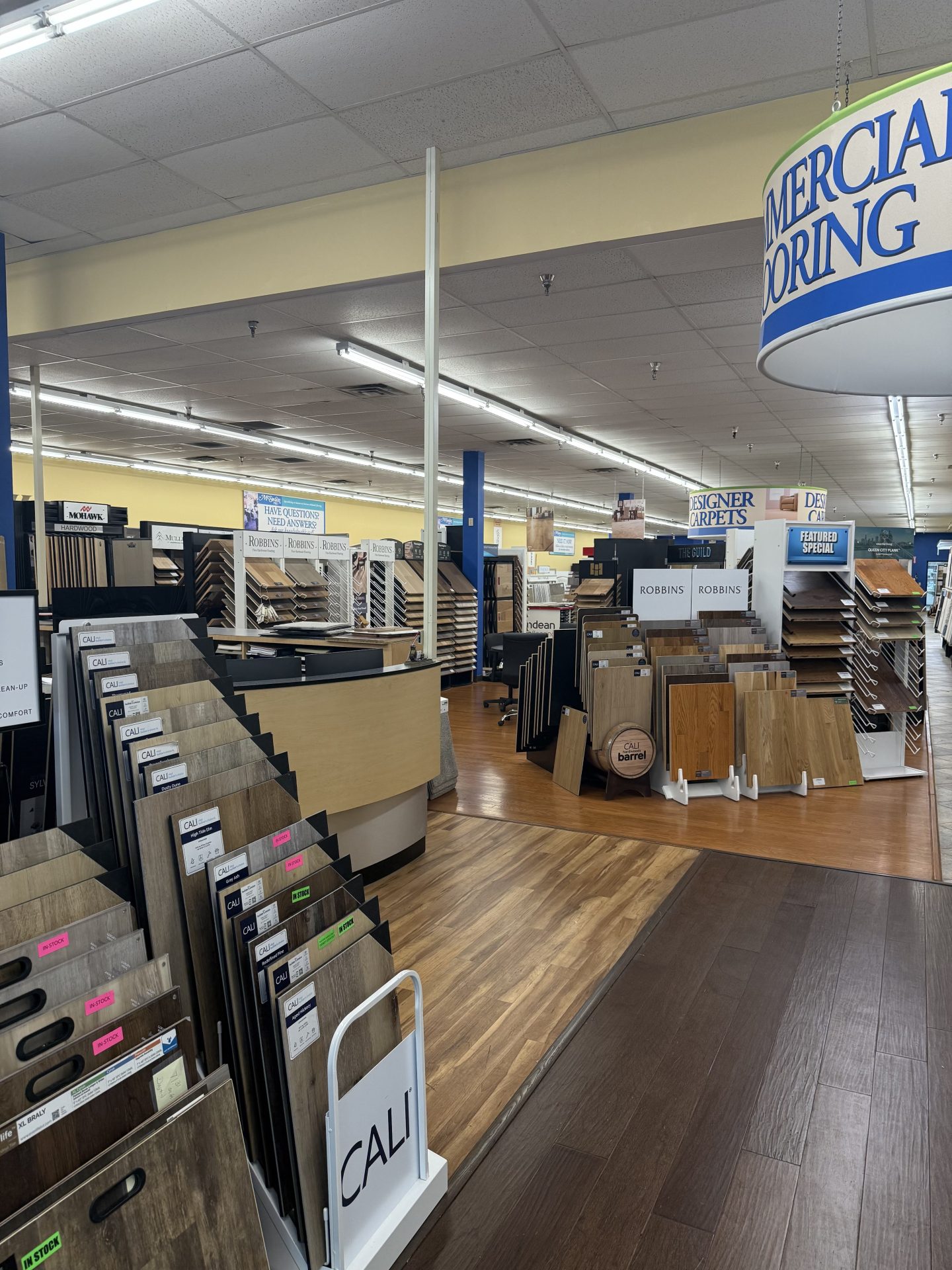 Sales desk in the wholesale showroom | McSwain Carpets & Floors